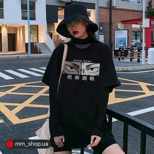 Чоловіча футболка з принтом Магічна Битва Jujutsu Kaisen (Досхочо Сатору аніме) XS, Чорний ANFBBLWH020AN фото